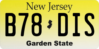 NJ license plate B78DIS