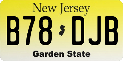 NJ license plate B78DJB