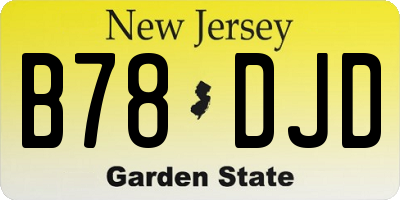 NJ license plate B78DJD