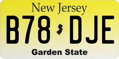 NJ license plate B78DJE