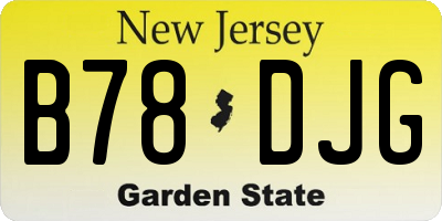 NJ license plate B78DJG