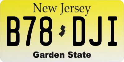 NJ license plate B78DJI