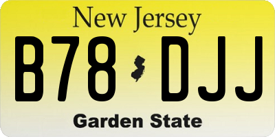NJ license plate B78DJJ