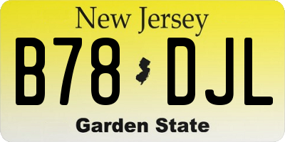 NJ license plate B78DJL
