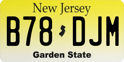 NJ license plate B78DJM