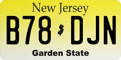 NJ license plate B78DJN
