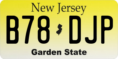 NJ license plate B78DJP