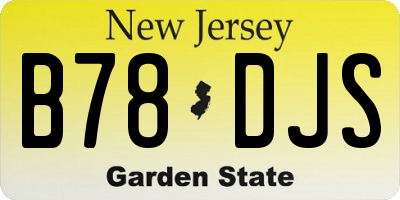 NJ license plate B78DJS
