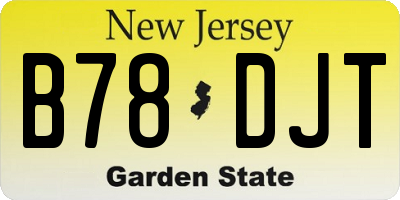 NJ license plate B78DJT