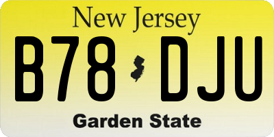 NJ license plate B78DJU