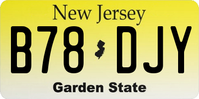 NJ license plate B78DJY
