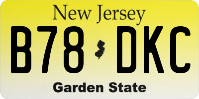NJ license plate B78DKC