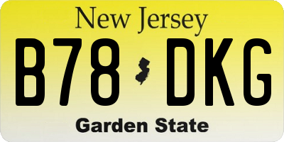 NJ license plate B78DKG