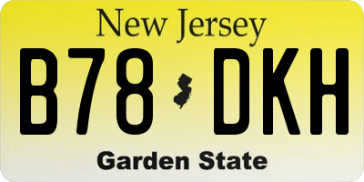 NJ license plate B78DKH