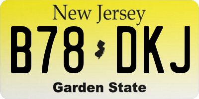 NJ license plate B78DKJ