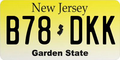 NJ license plate B78DKK
