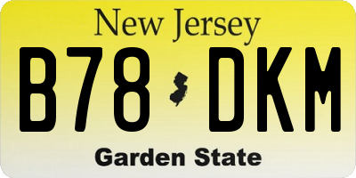 NJ license plate B78DKM