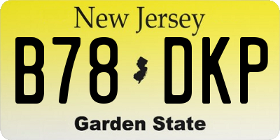 NJ license plate B78DKP