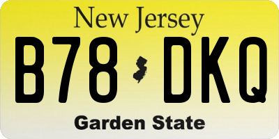 NJ license plate B78DKQ