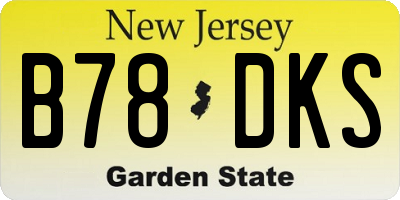 NJ license plate B78DKS