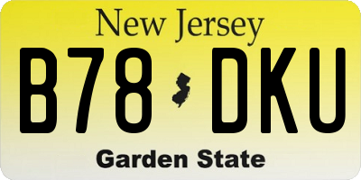 NJ license plate B78DKU
