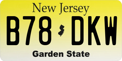 NJ license plate B78DKW