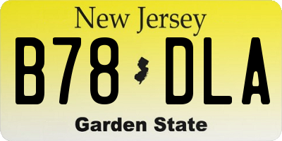 NJ license plate B78DLA