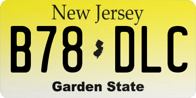 NJ license plate B78DLC