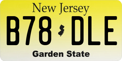 NJ license plate B78DLE