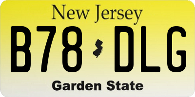 NJ license plate B78DLG