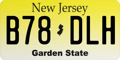 NJ license plate B78DLH