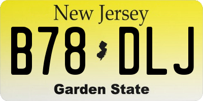 NJ license plate B78DLJ