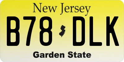 NJ license plate B78DLK