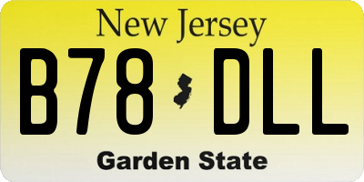 NJ license plate B78DLL