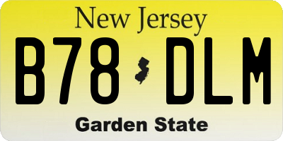 NJ license plate B78DLM