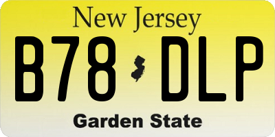 NJ license plate B78DLP