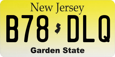NJ license plate B78DLQ