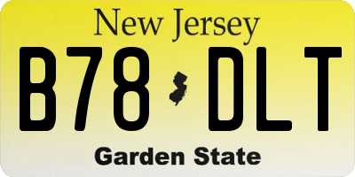 NJ license plate B78DLT