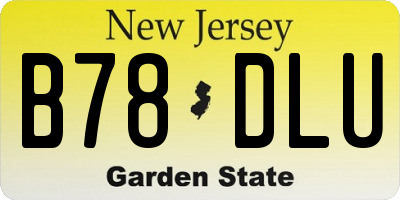 NJ license plate B78DLU