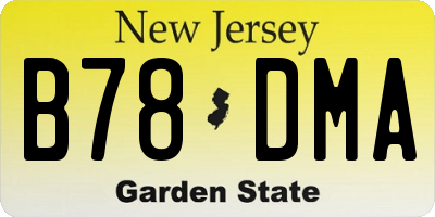 NJ license plate B78DMA