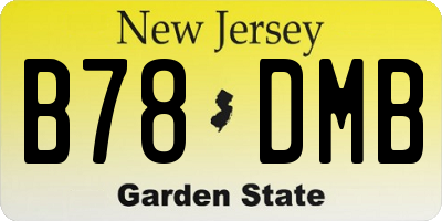 NJ license plate B78DMB