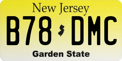 NJ license plate B78DMC