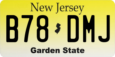 NJ license plate B78DMJ