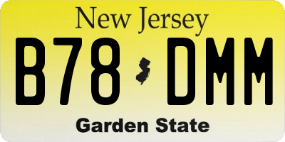 NJ license plate B78DMM