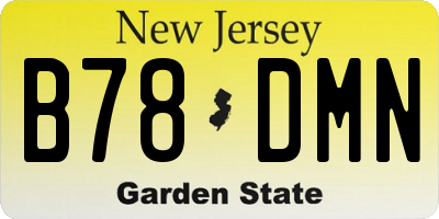 NJ license plate B78DMN