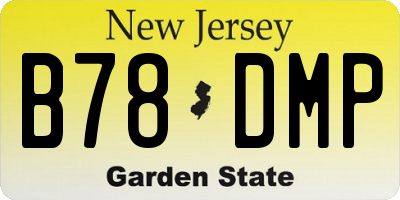 NJ license plate B78DMP