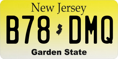 NJ license plate B78DMQ