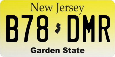 NJ license plate B78DMR