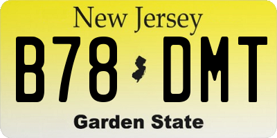 NJ license plate B78DMT