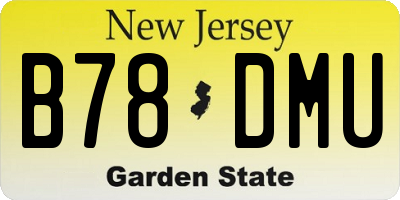 NJ license plate B78DMU